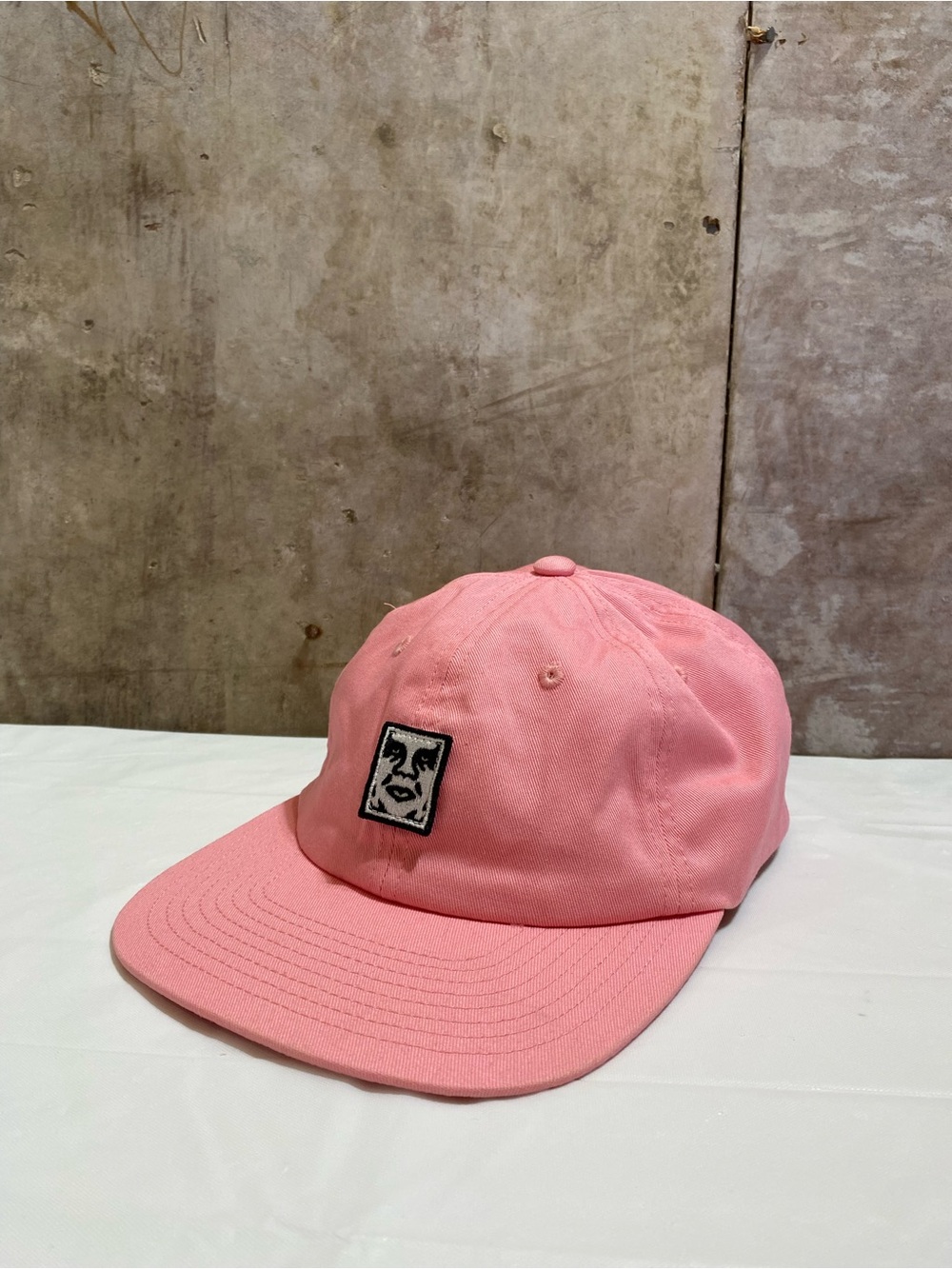 Obey Pink Skater Face Patch Baseball Cap